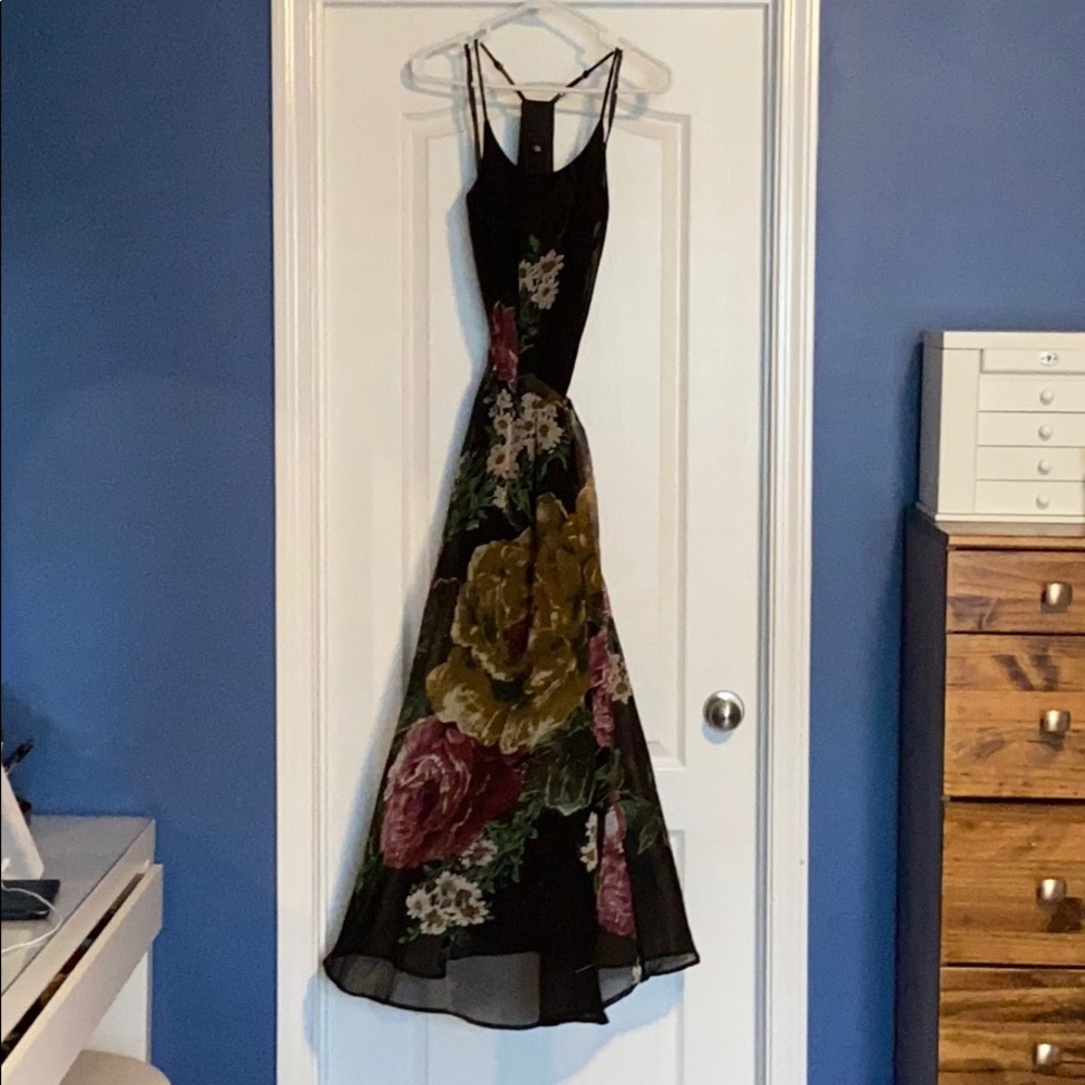 Black floral maxi dress